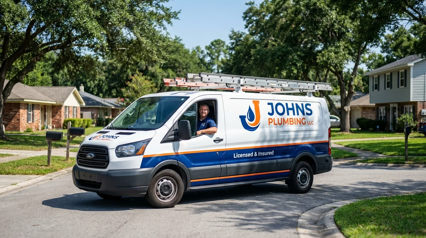 Johns Plumbing LLC service van in Port Reading, NJ