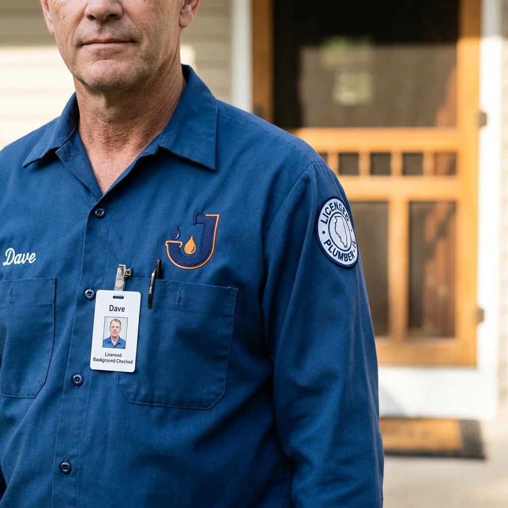 Licensed plumber showing ID badge in Port Reading, NJ