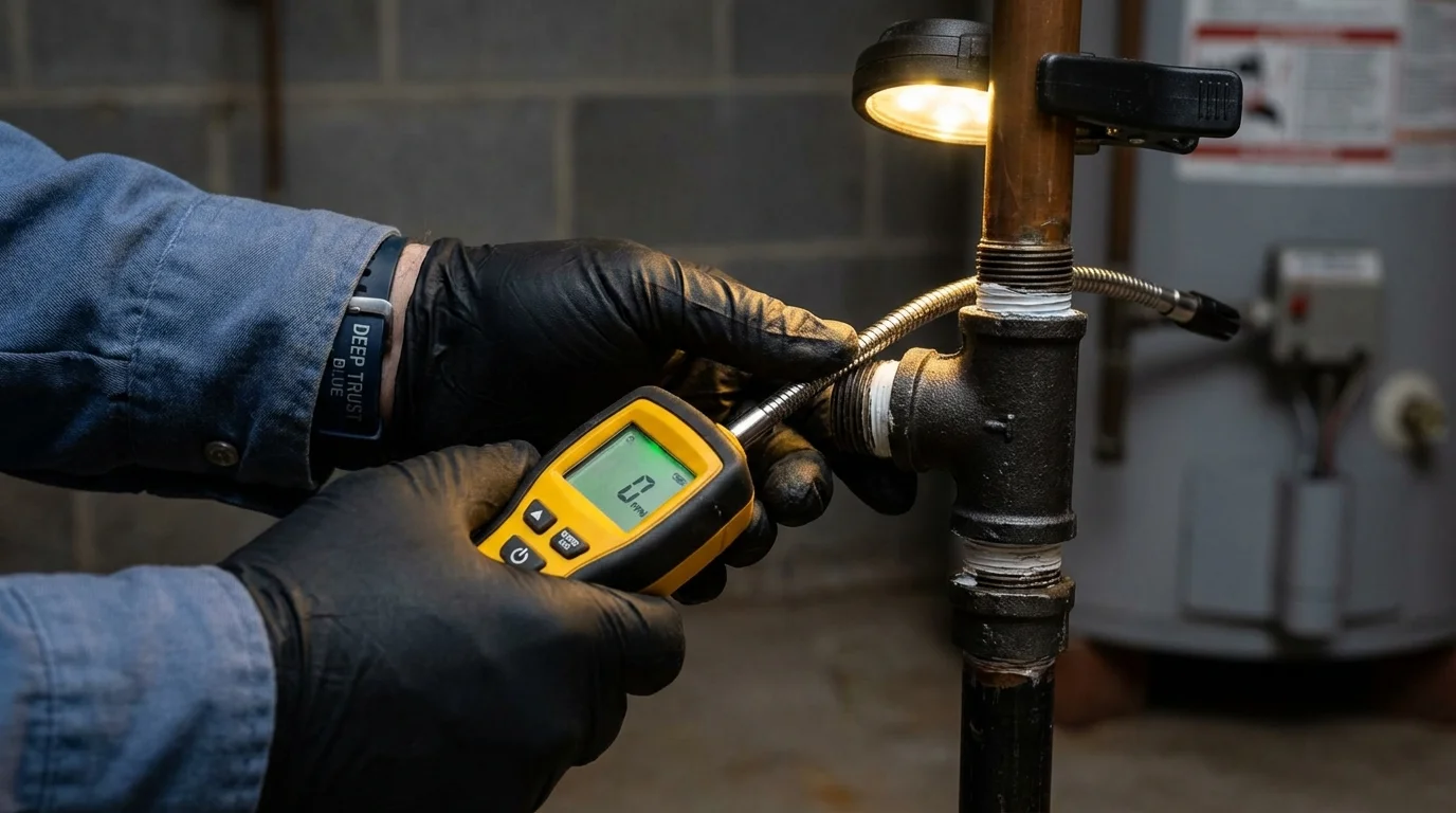 Gas leak detection with electronic sniffer by Johns Plumbing LLC in Port Reading